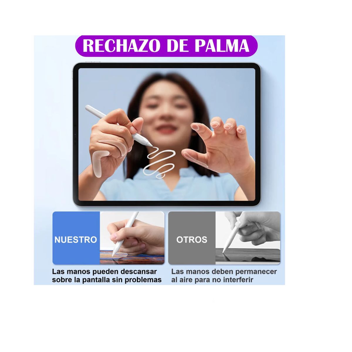 GENERICO - LAPIZ PENCIL STYLUS PEN IPAD CON RECHAZO DE PALMA  COLOR BLANCO