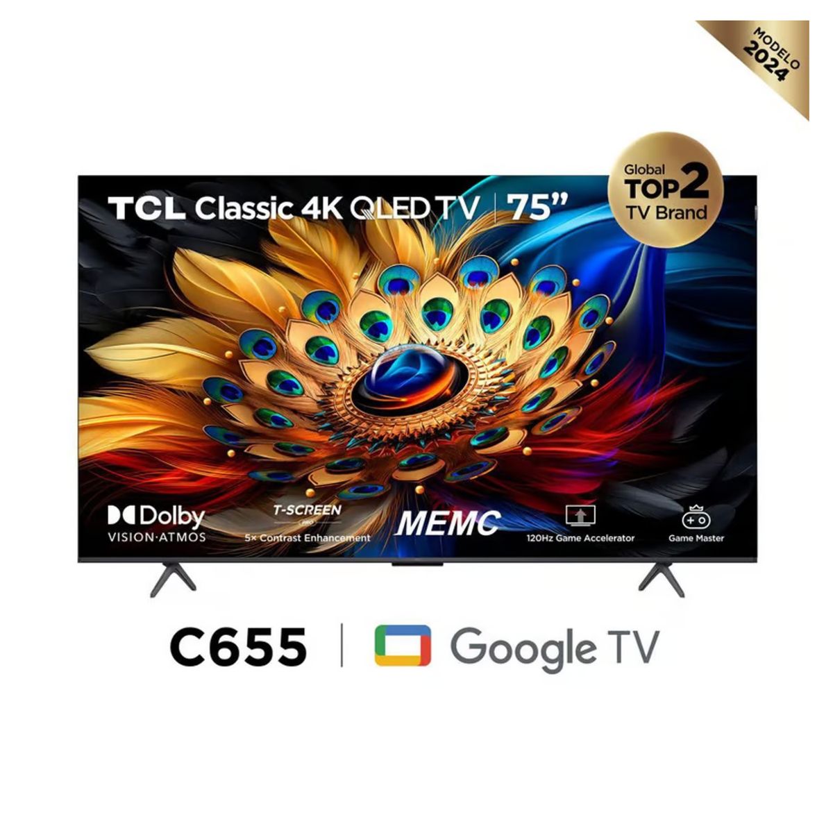 TCL - Televisor TCL QLED 75" Smart TV Ultra HD 4K Año 2024 75C655