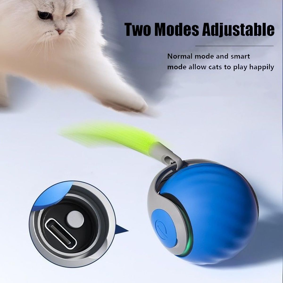 GENERICO - Pelota interactiva automática recargable- Juguete para gato