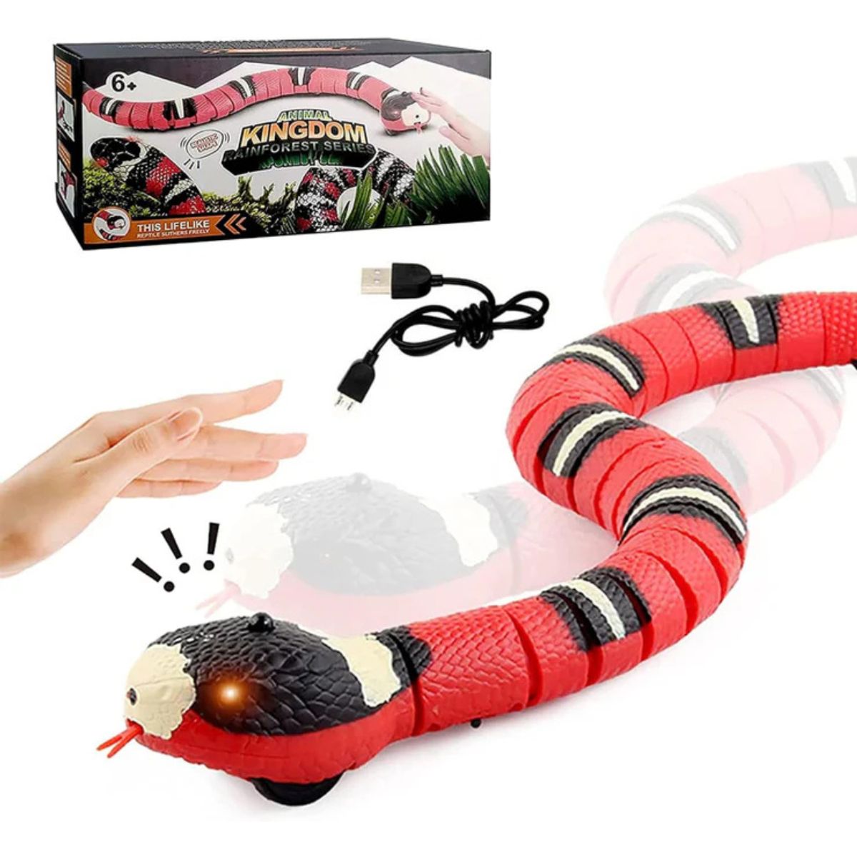 GENERICO - Serpiente interactiva recargable - Juguete para gato