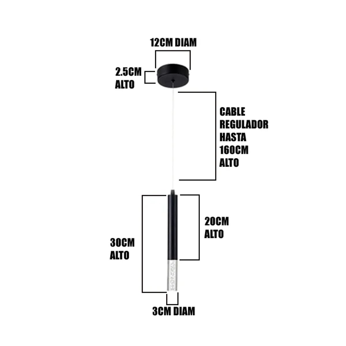 GENERICO - Lámpara Colgante Super Slim  Black