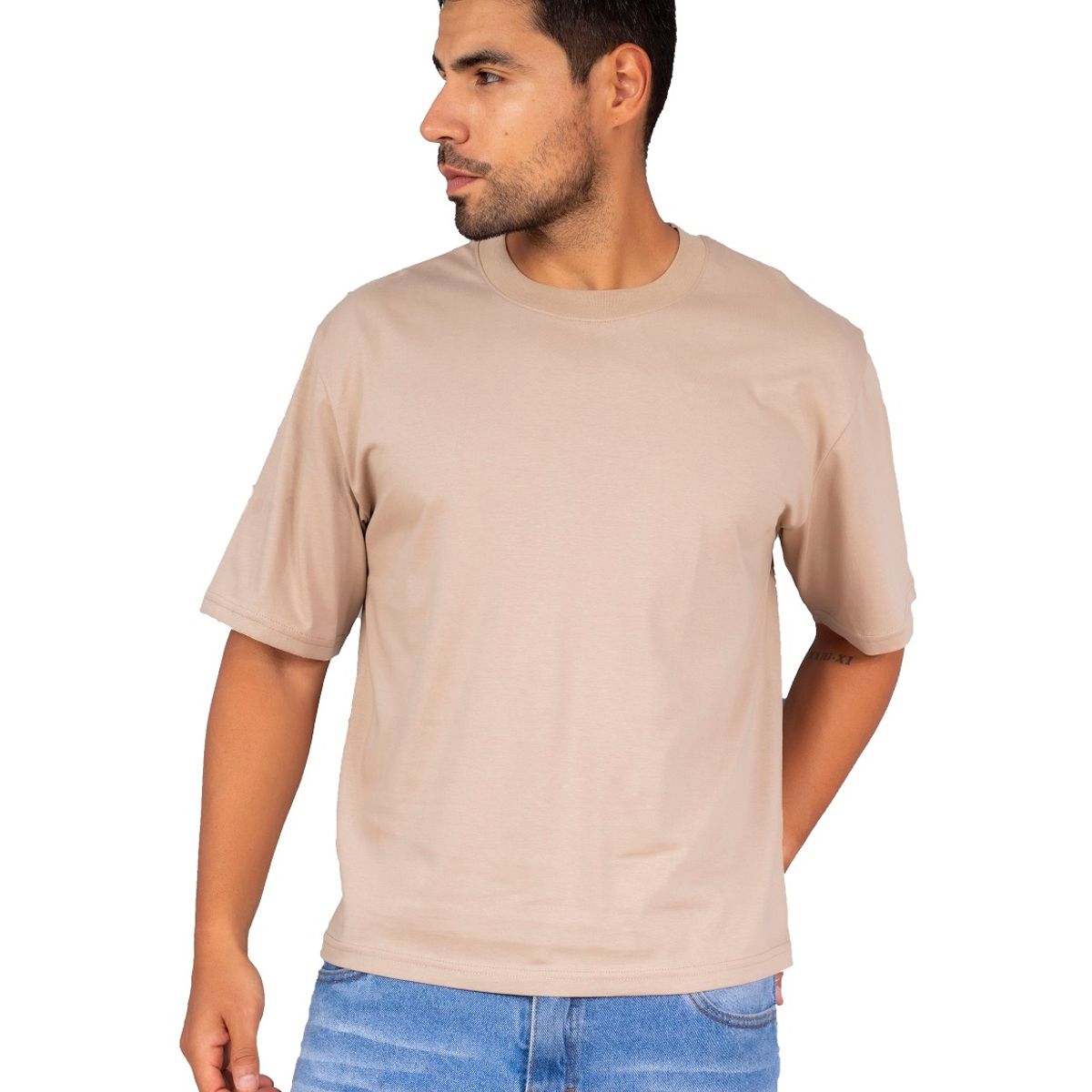 NEW YORK STARS - H Polos Boxy Fitt - Beis