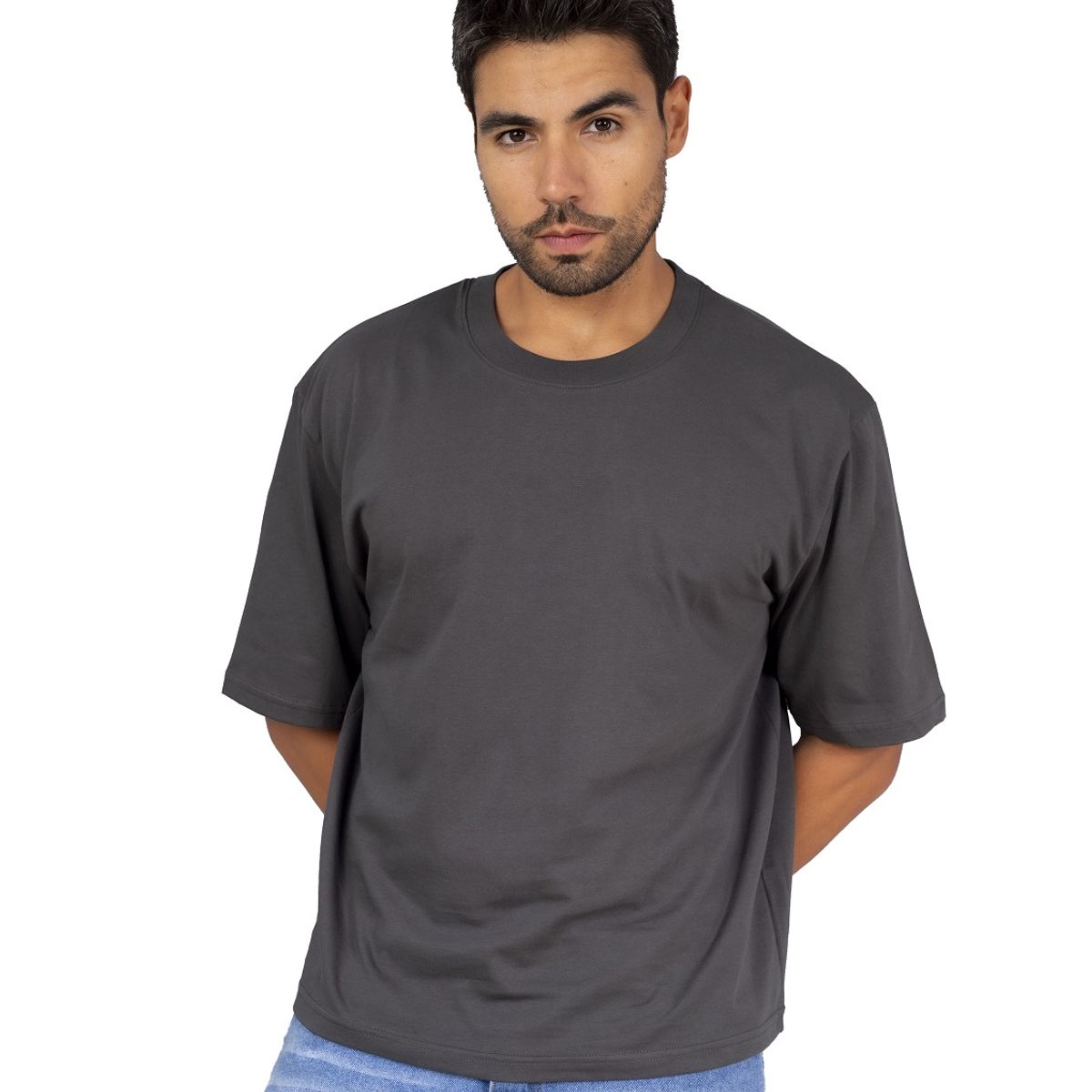 NEW YORK STARS - HPolos Boxy Fitt - Gris - Gris Oscuro  M