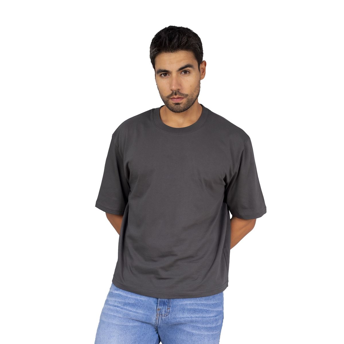 NEW YORK STARS - HPolos Boxy Fitt - Gris - Gris Oscuro  M