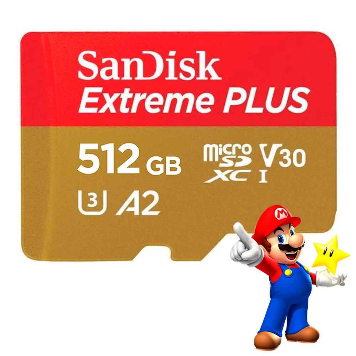 SANDISK - Memoria Sandisk Extreme Plus 512GB Switch 200MBs DoradoRojo
