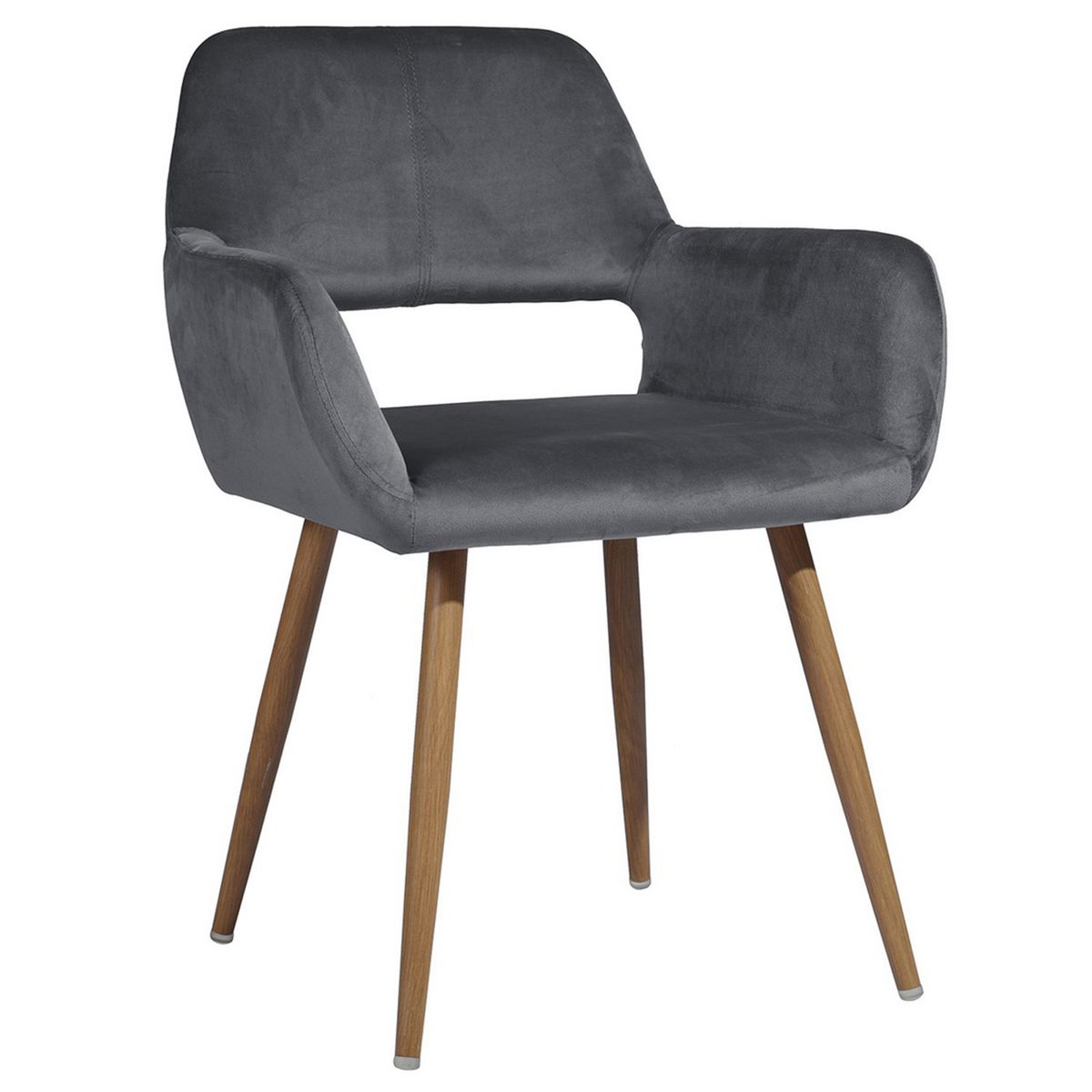 NOVAHUS - Butaca Silla Comedor Cromwell Terciopelo Gris