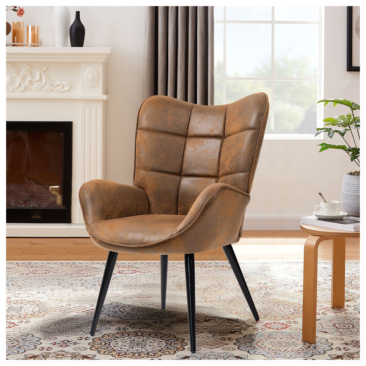 NOVAHUS - Butaca Sitial New Kas Acolchado Con Apoyabrazos Suede