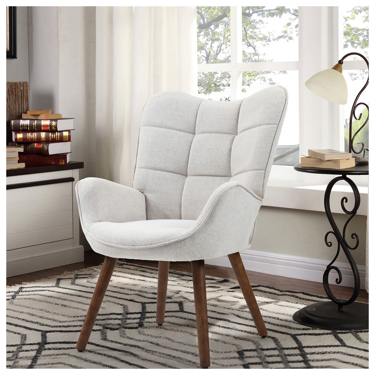 NOVAHUS - Butaca Sitial New Kas Acolchado Con Apoyabrazos Beige