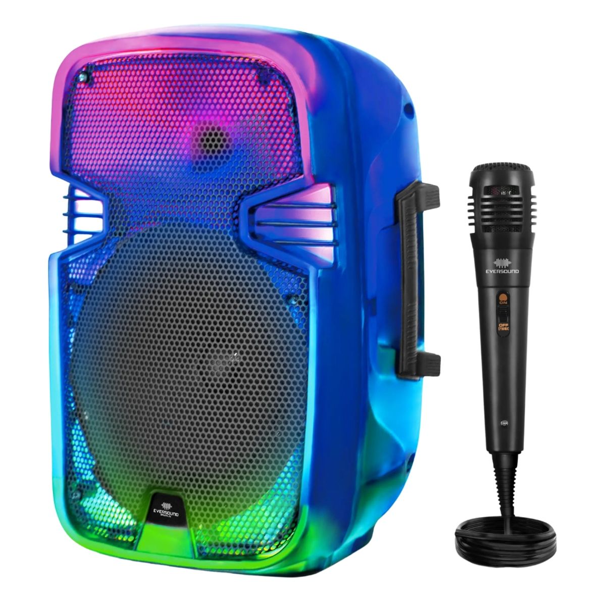 EVERSOUND - Parlante Bluetooth Eversound Bristol FX 8" - EV 1001 con Micrófono Alámbrico