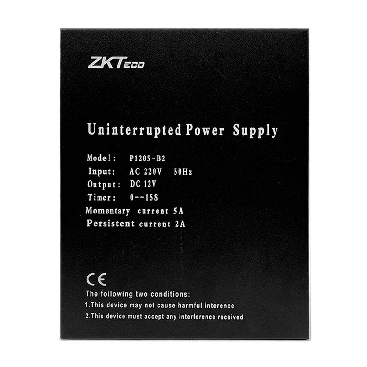 ZKTECO - ZKTECO P1205-B2 Fuente de alimentación para respaldo 12V
