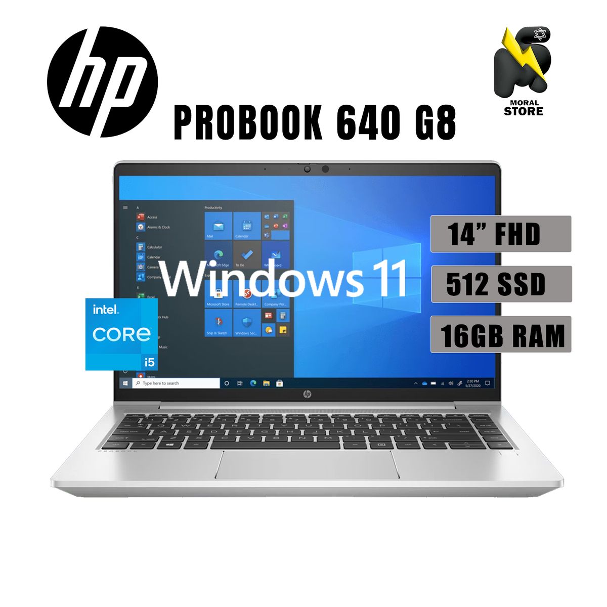HP - LAPTOP HP PROBOOK 640 G8  / INTEL CORE I5-1145G7  / DISCO 512 GB  SSD/ 16  GB RAM /14 FULL HD