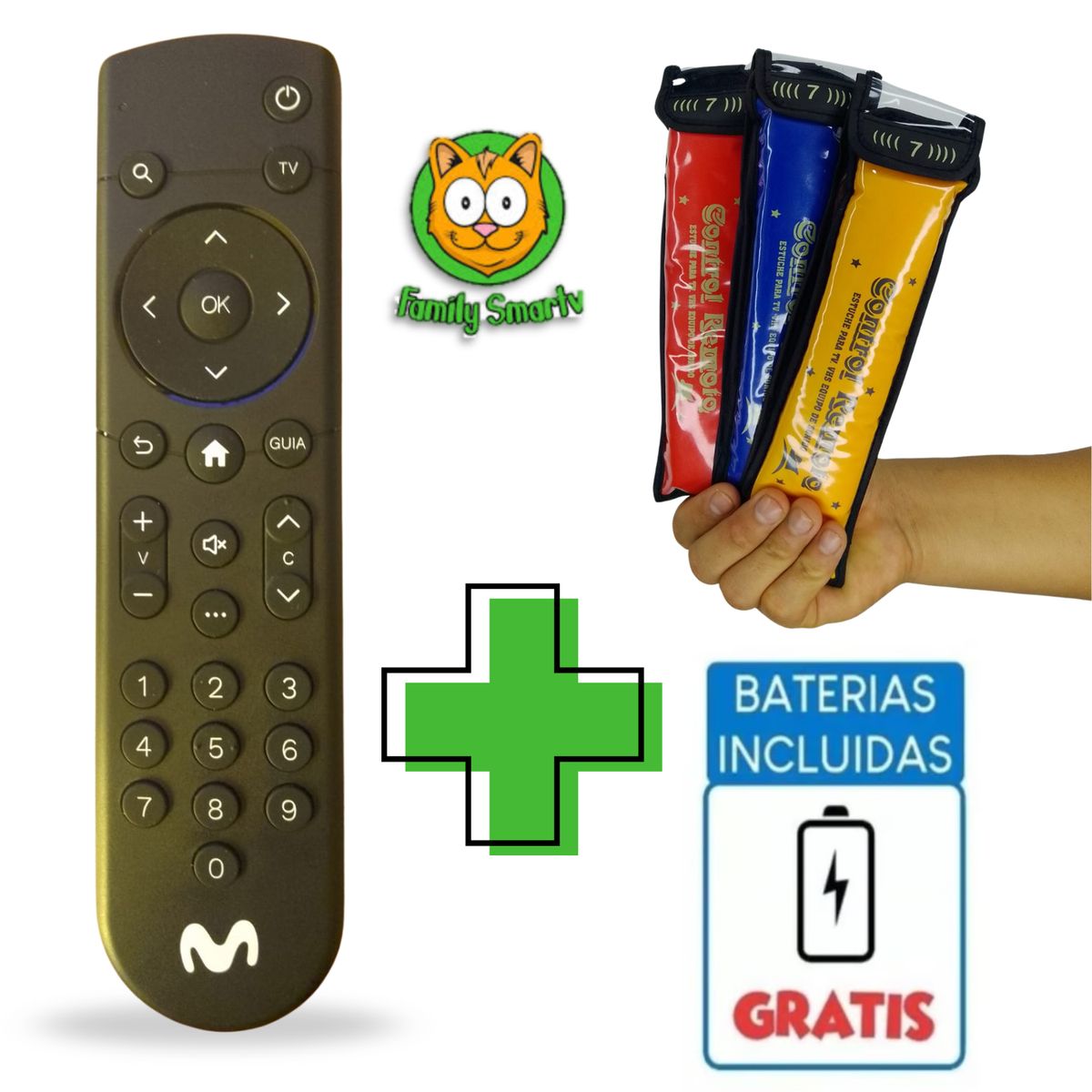 GENERICO - Control Generico Movistar para Decodificador +  Funda
