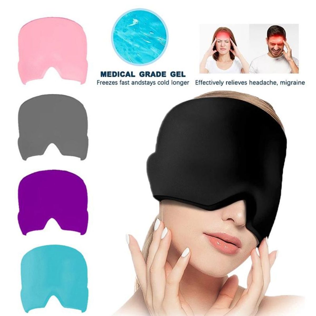 GENERICO - Masajeador Gorro Gel De Cabeza Frío Caliente Alivia Migraña