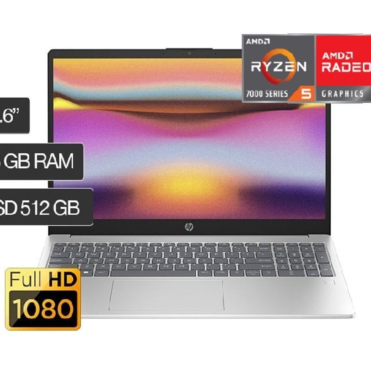 HP - LAPTOP HP 15-FC0002LA AMD RYZEN 5 7520U 16GB 512GB SSD 15.6" FHD WINDOWS 11