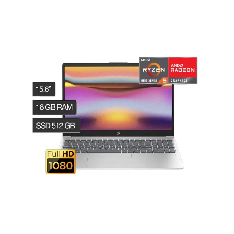 HP - LAPTOP HP 15-FC0002LA AMD RYZEN 5 7520U 16GB 512GB SSD 15.6" FHD WINDOWS 11