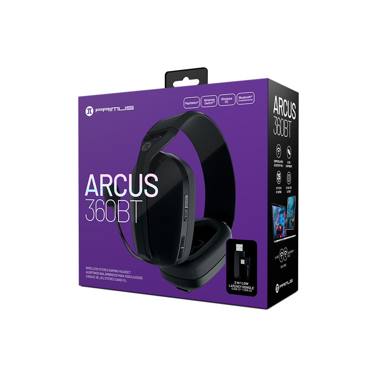 PRIMUS - AUDIFONOS GAMER BLUETOOTH PRIMUS ARCUS360BT NEGRO