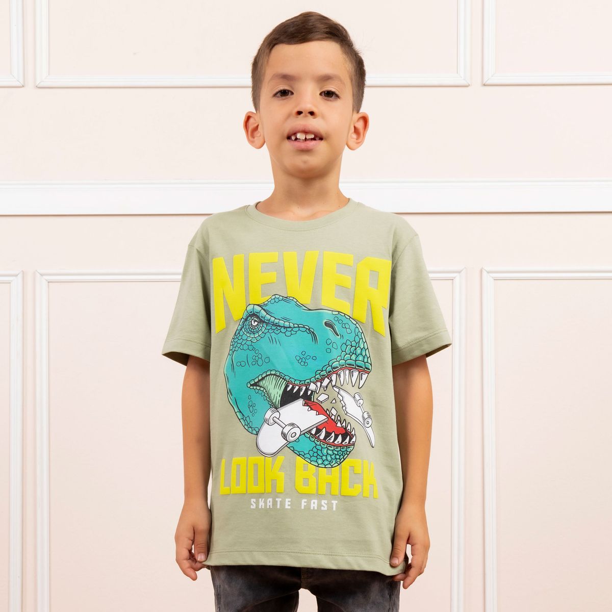 A VANTGARDESTYLE - POLO JURASSIC LAND NIÑO MC - JERSEY 100% ALGODON