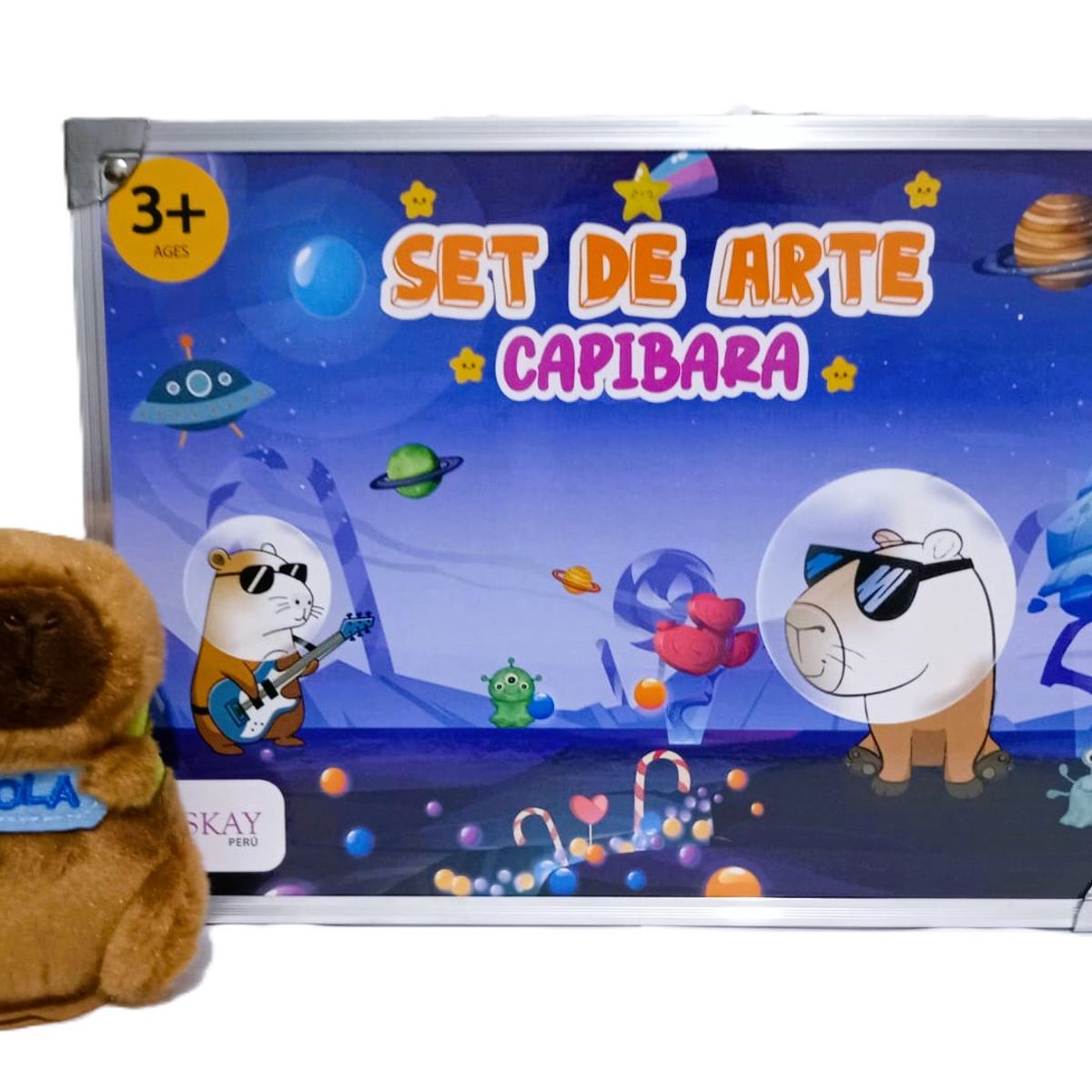 GENERICO - Set de Arte Maleta Capibara 133 piezas + Capibara Imantado