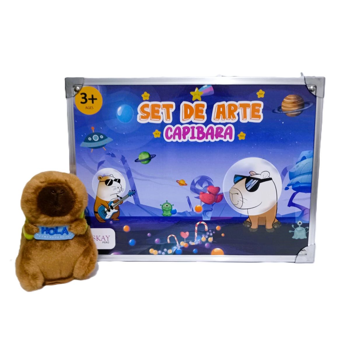 GENERICO - Set de Arte Maleta Capibara 133 piezas + Capibara Imantado