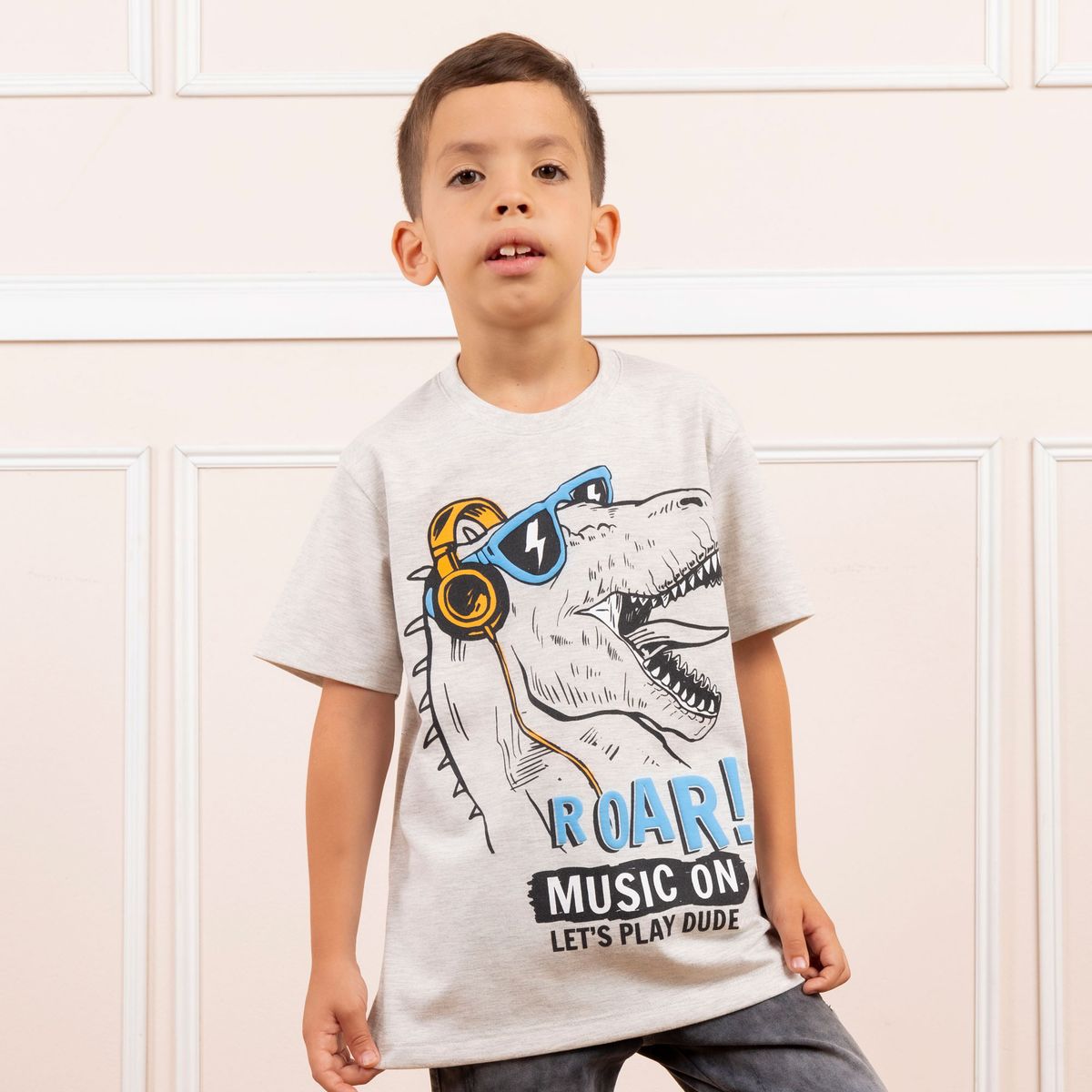 A VANTGARDESTYLE - POLO JURASSIC LAND NIÑO MC - JERSEY 100% ALGODON