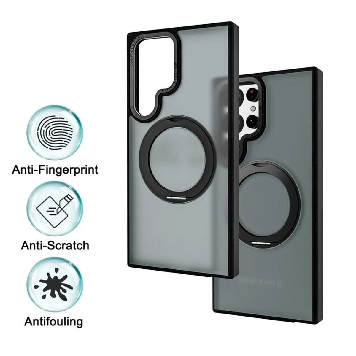 GENERICO - Funda Mate para Samsung Galaxy  S24 Ultra - Negro