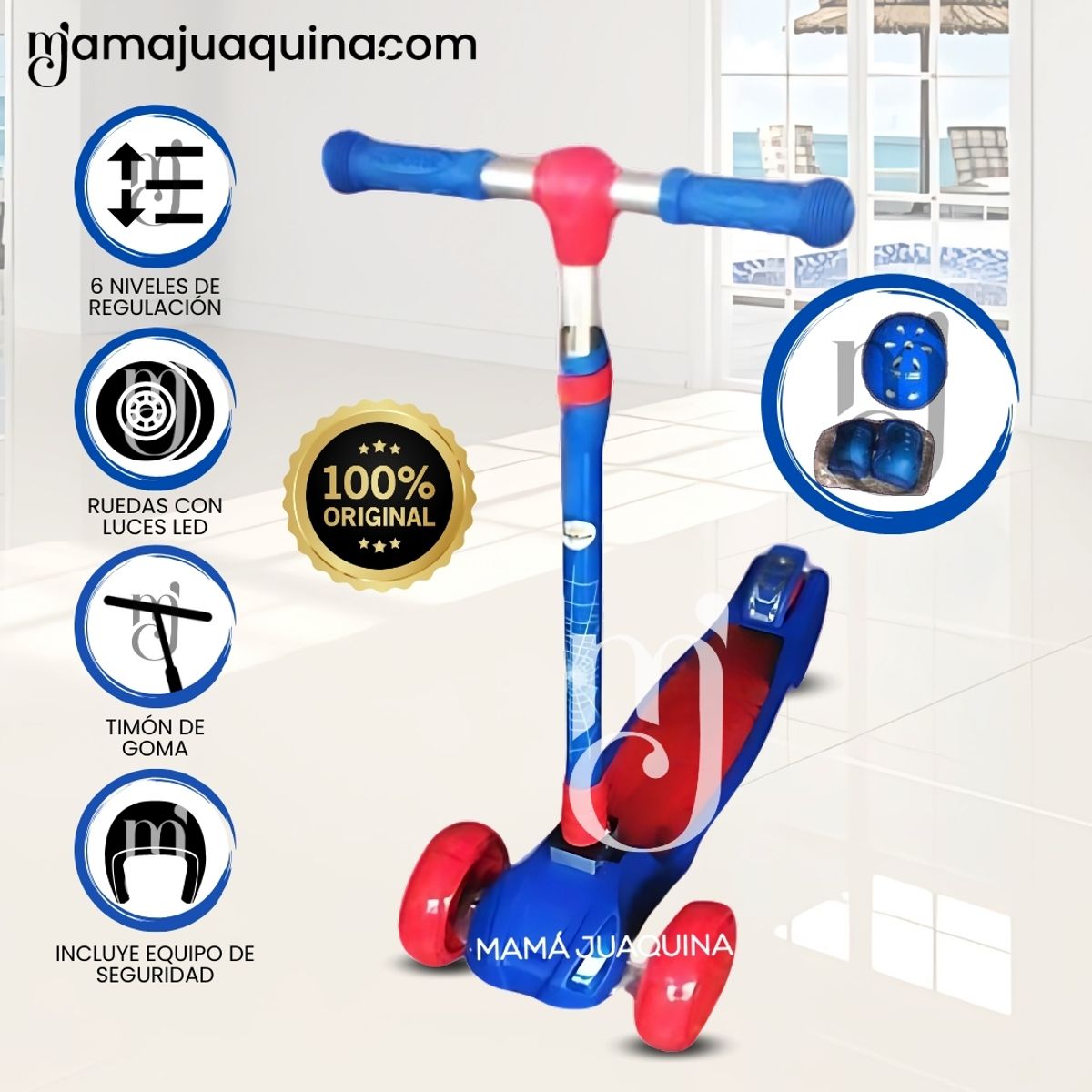 KIDS - Scooter para Niños con Kit de Protección «FUNNY KIDS» Blue