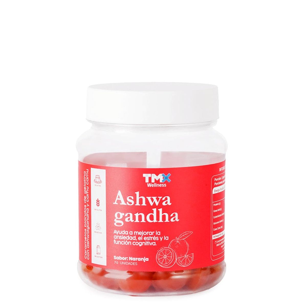 GENERICO - Ashwagandha en Gomitas 70 Unidades TMX Sabor Naranja - Tienda Física