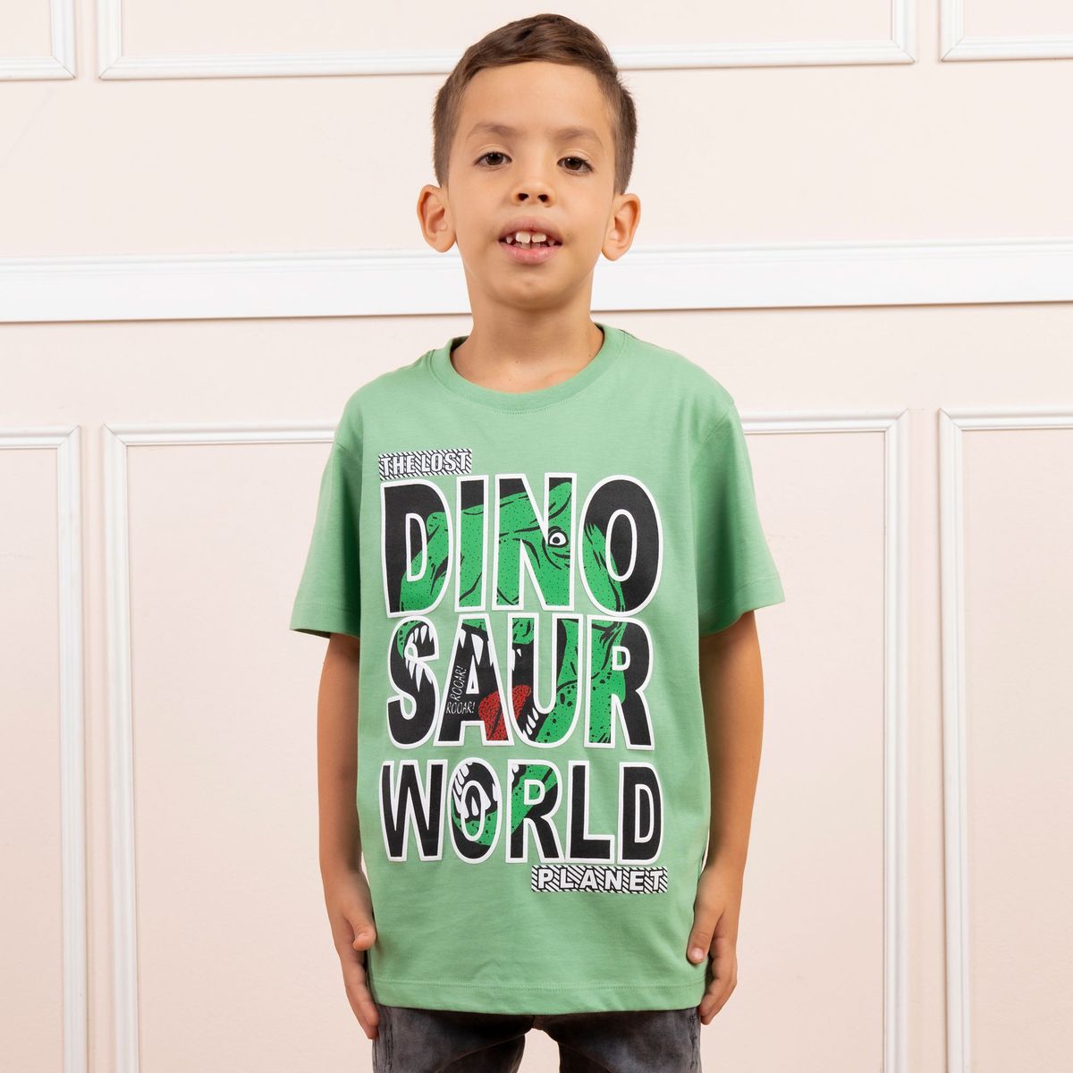 A VANTGARDESTYLE - POLO JURASSIC LAND NIÑO MC - JERSEY 100% ALGODON