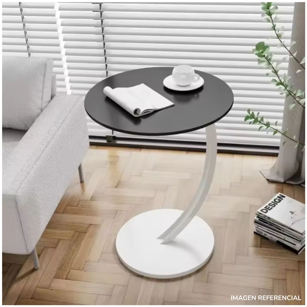 INSPIRA MARKET - Mesa Auxiliar Circular Moderna en Forma de C