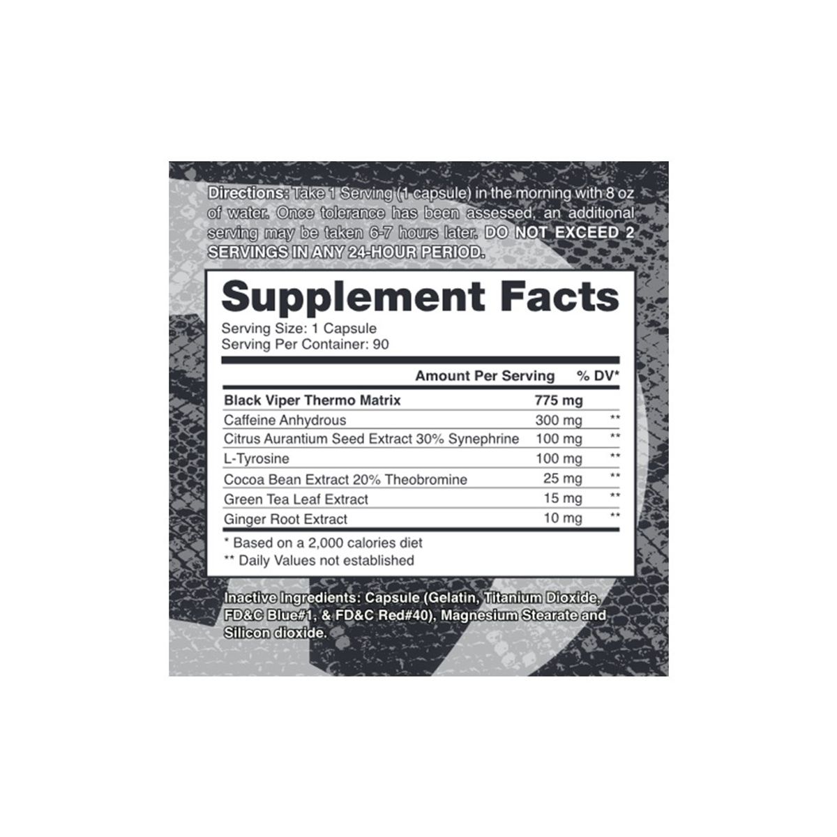 DRAGON - Black Viper 90Cápsulas Quemador Termogénico DragonPharma