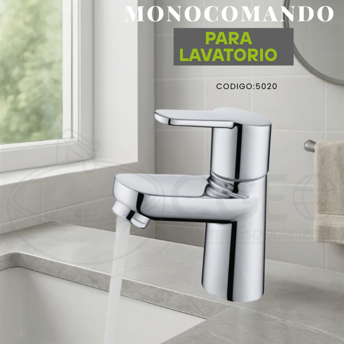 GENERICO - LLAVE DE LAVATORIO BAJO MODELO MONOCOMANDO  CROMADO SEVILL  5020