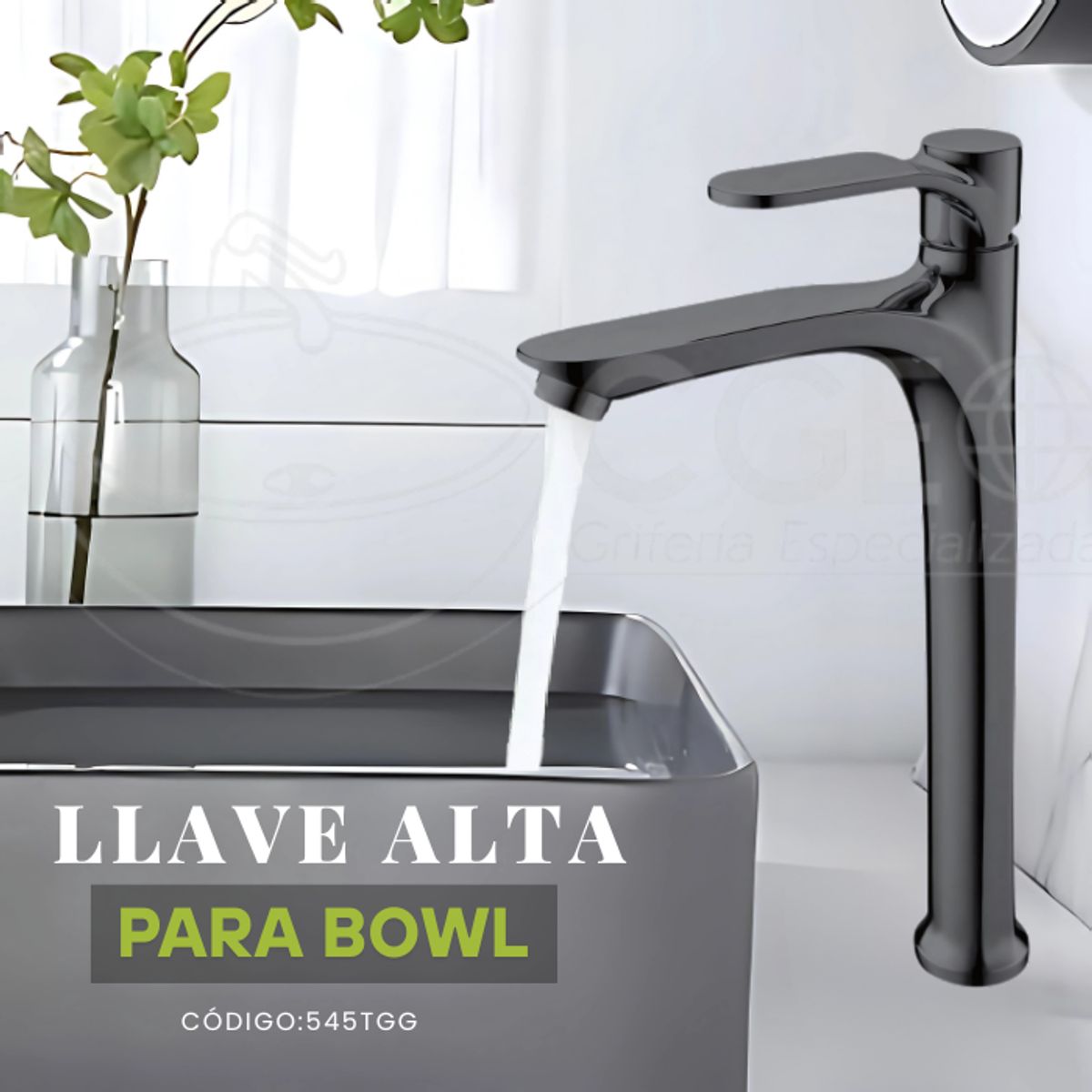 GENERICO - LLAVE PARA LAVATORIO ALTO GRIS SEVILLA  545TGG