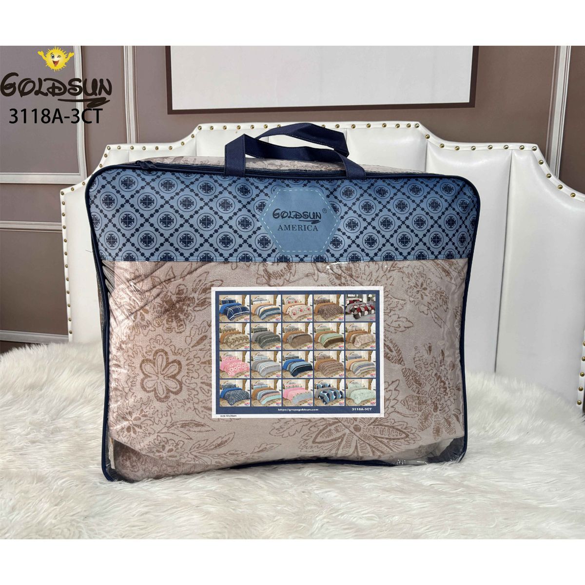 GOLDSUN - Cobertor de Invierno Piel de Durazno Reverso cordero 2Plz-07