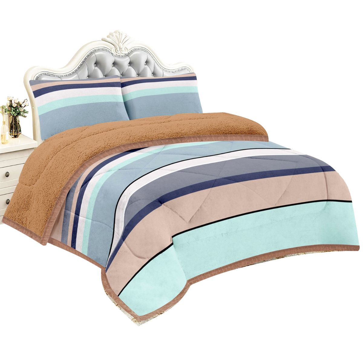 GOLDSUN - Cobertor de Invierno Piel de Durazno Reverso cordero 2Plz-17