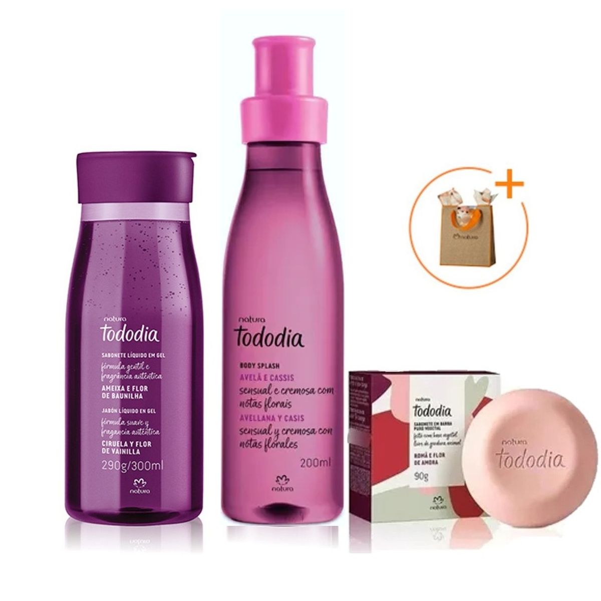 NATURA - Jabon liquido y de cuerpo + Body splash Tododia natura