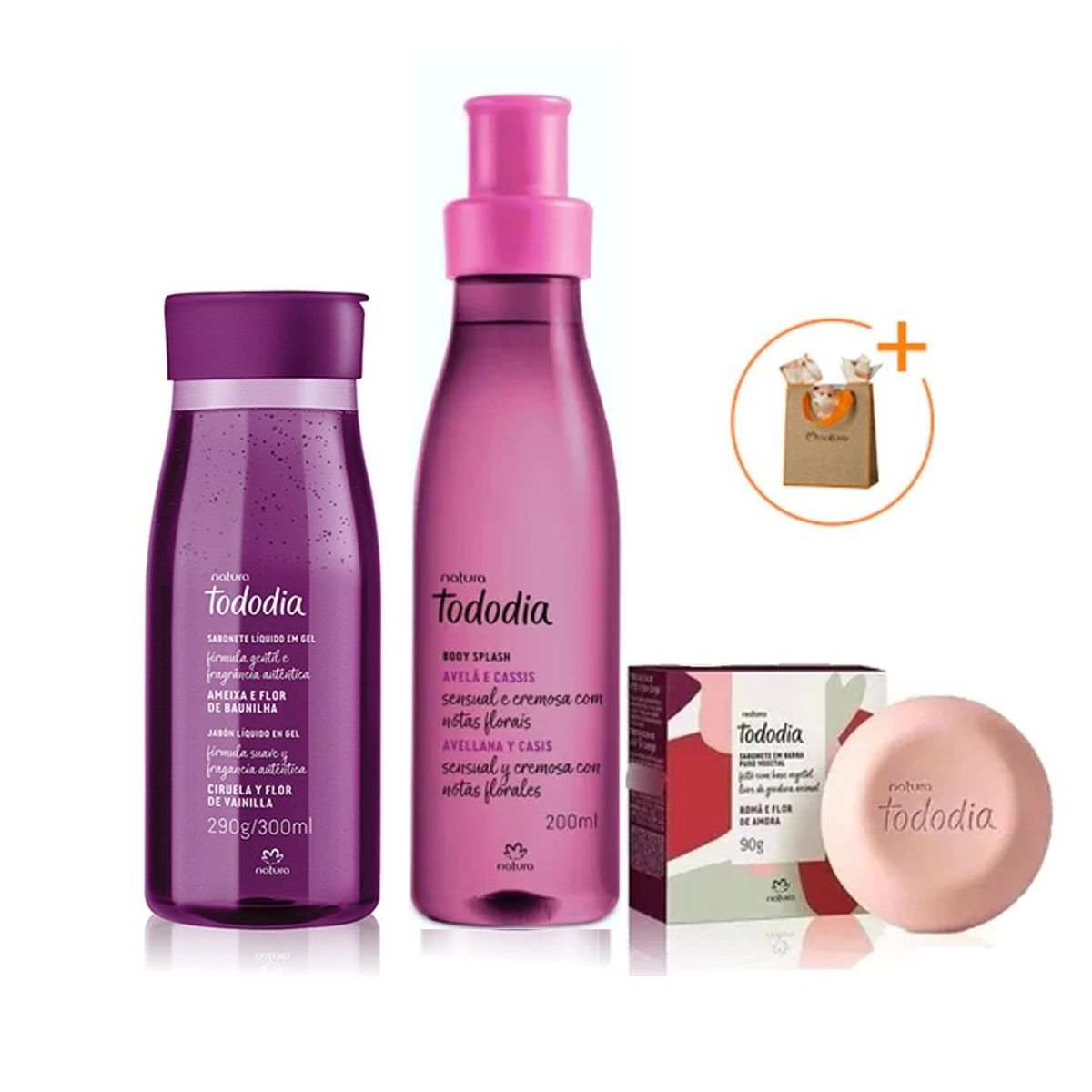 NATURA - Jabon liquido y de cuerpo + Body splash Tododia natura