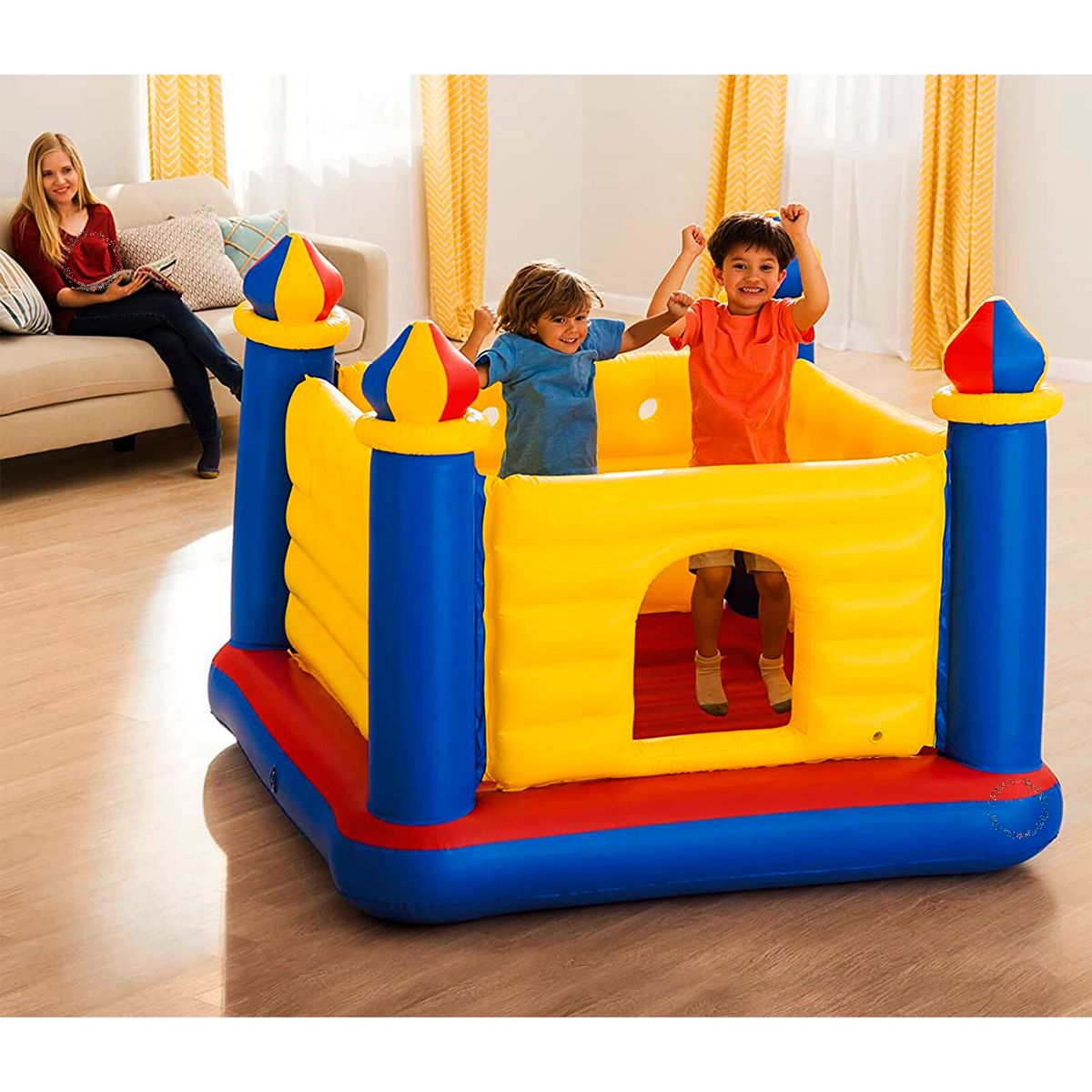 INTEX - Corral Castillo Saltarin Inflable 175x175 Full Diversión