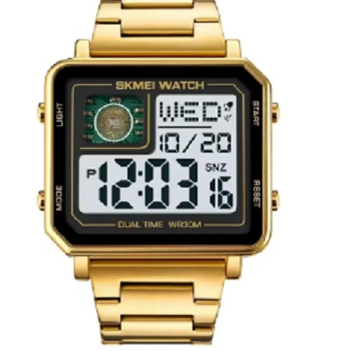 SKMEI - Reloj Digital SKMEI 2033 de acero inoxidable, resistente al agua