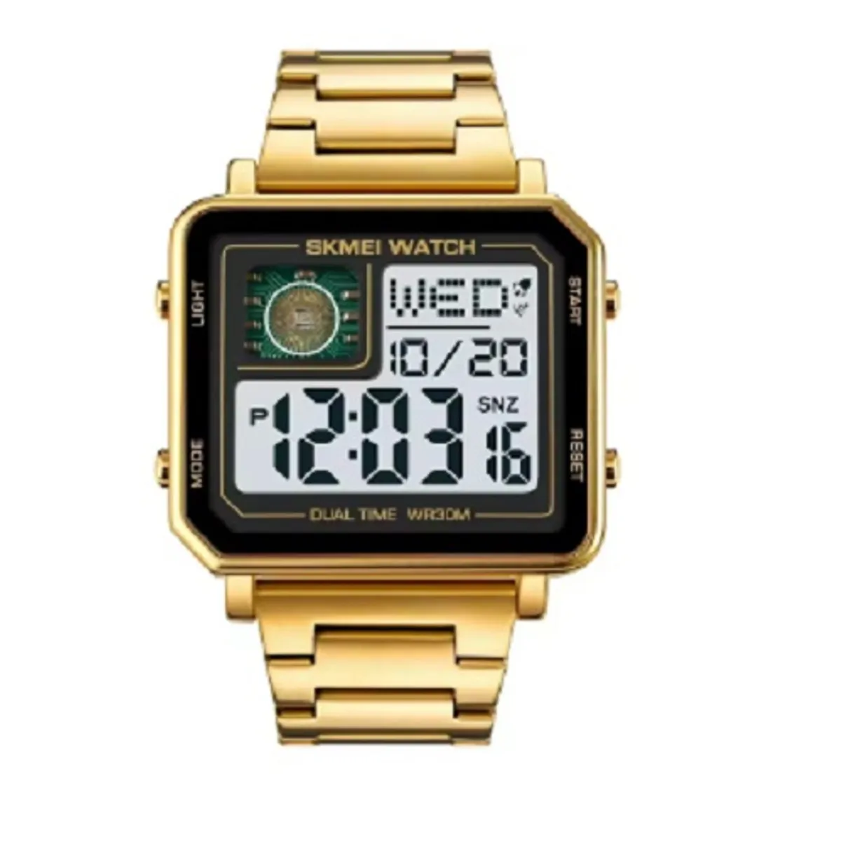 SKMEI - Reloj Digital SKMEI 2033 de acero inoxidable, resistente al agua