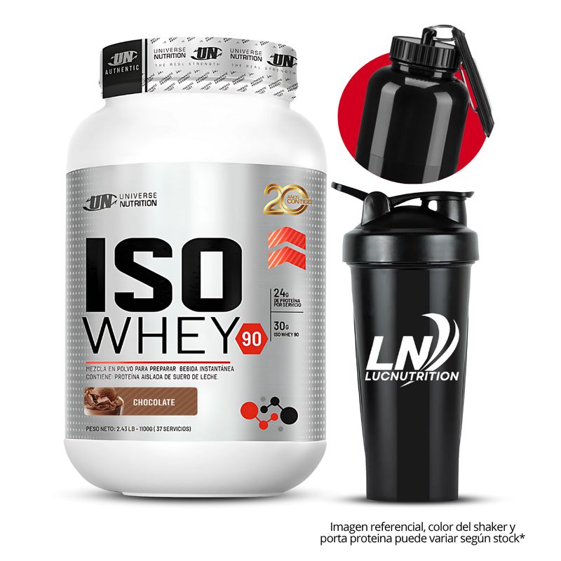 UNIVERSE NUTRITION - Iso Whey 90 1.1 kg chocolate + Shaker + portaproteina