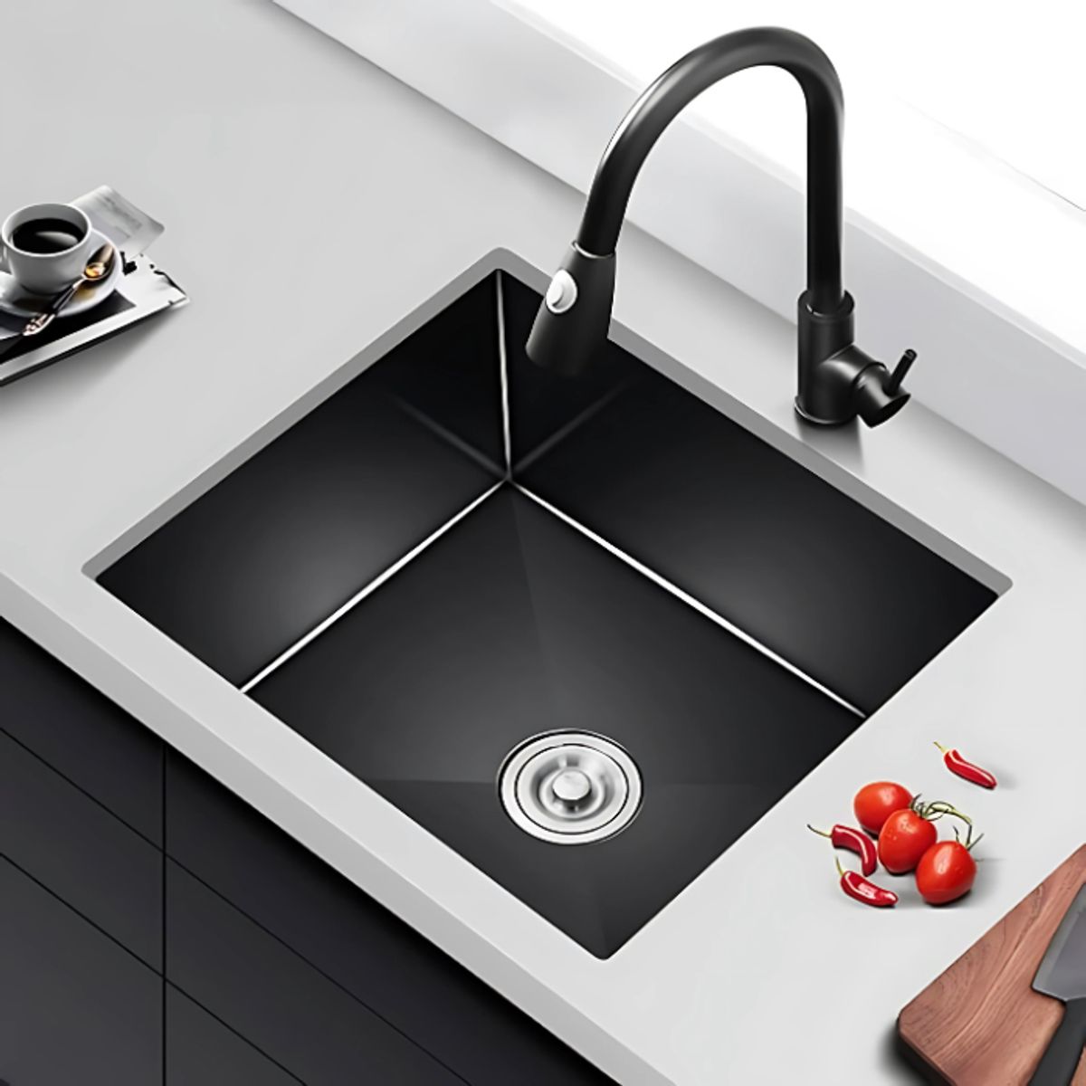 FRATELLI - LAVADERO DE COCINA ACERO NEGRO INF-5945B