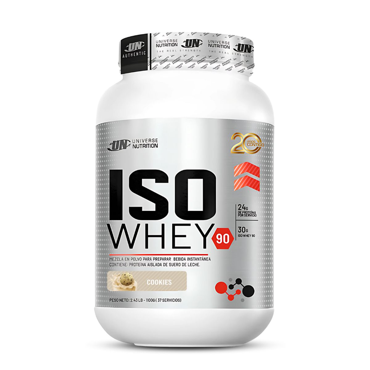 UNIVERSE NUTRITION - Iso Whey 90 1.1 kg cookie and cream + Shaker + portaproteina