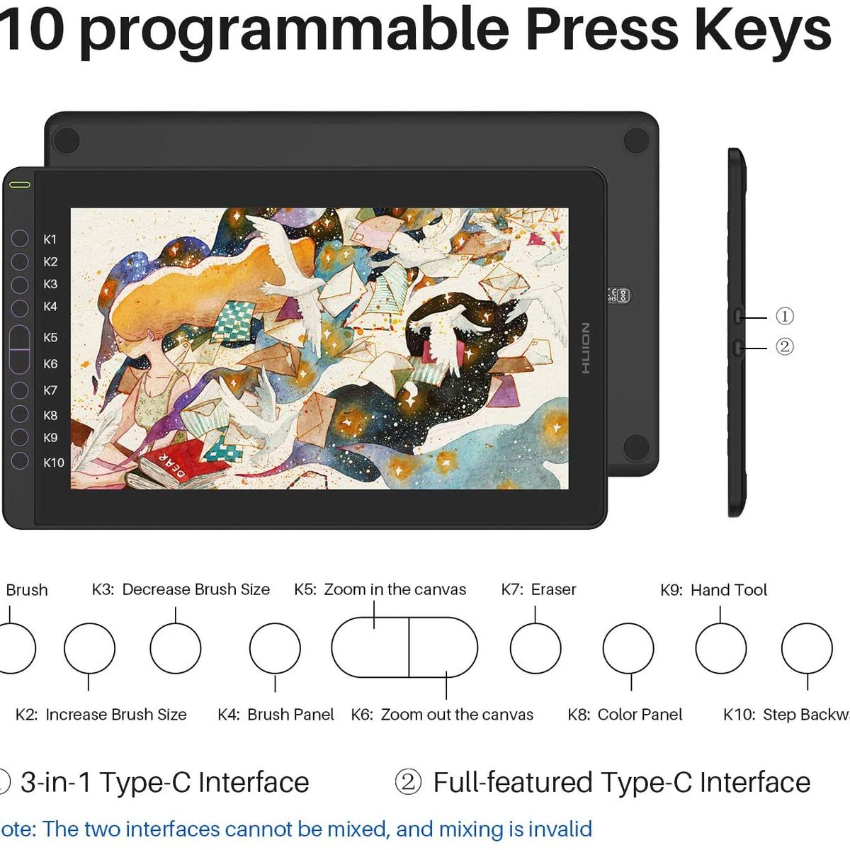 HUION - Tableta Digitalizadora Gráfica Huion KAMVAS 16 2021 Azul