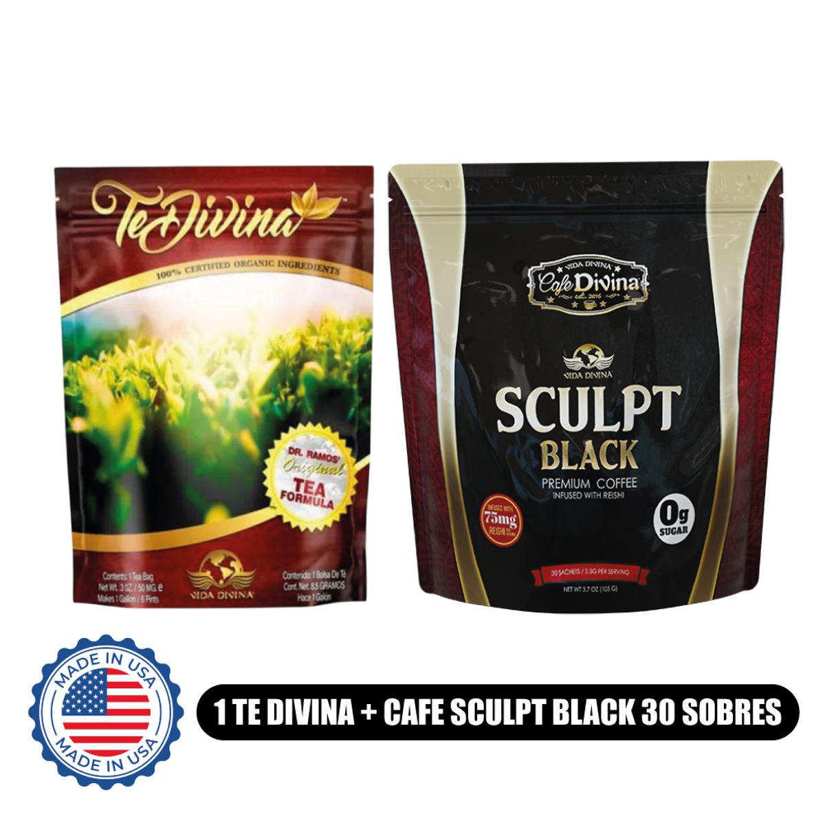 GENERICO - Te divina Original y Cafe Sculpt Black 30 sobres