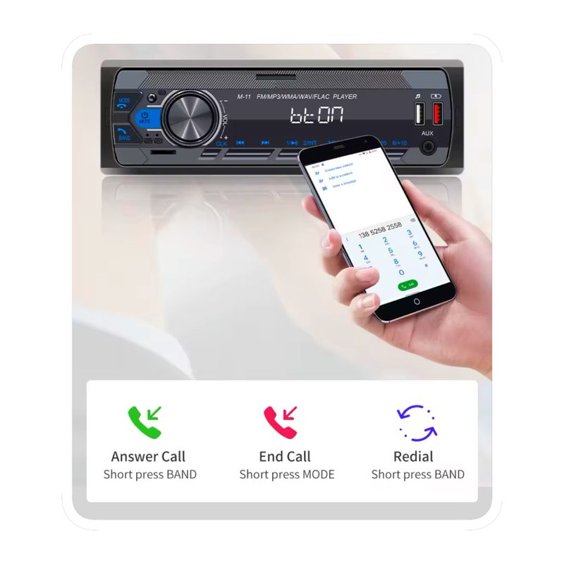 GENERICO - Autoradio Bluetooth 12V - Colorfull A3032