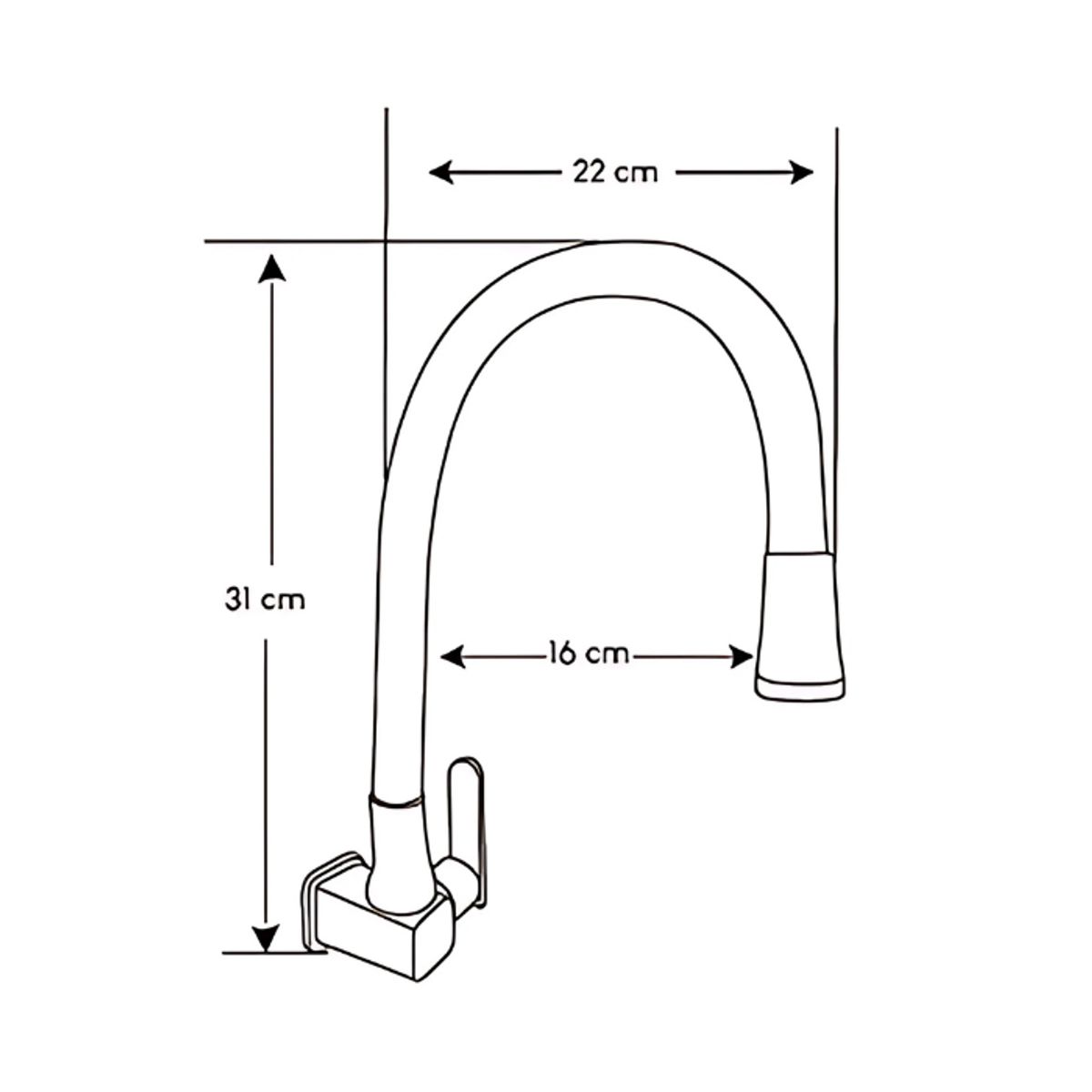 GENERICO - LLAVE DE COCINA A LA PARED PICO FLEXIBLE  NARANJA GF1208-33