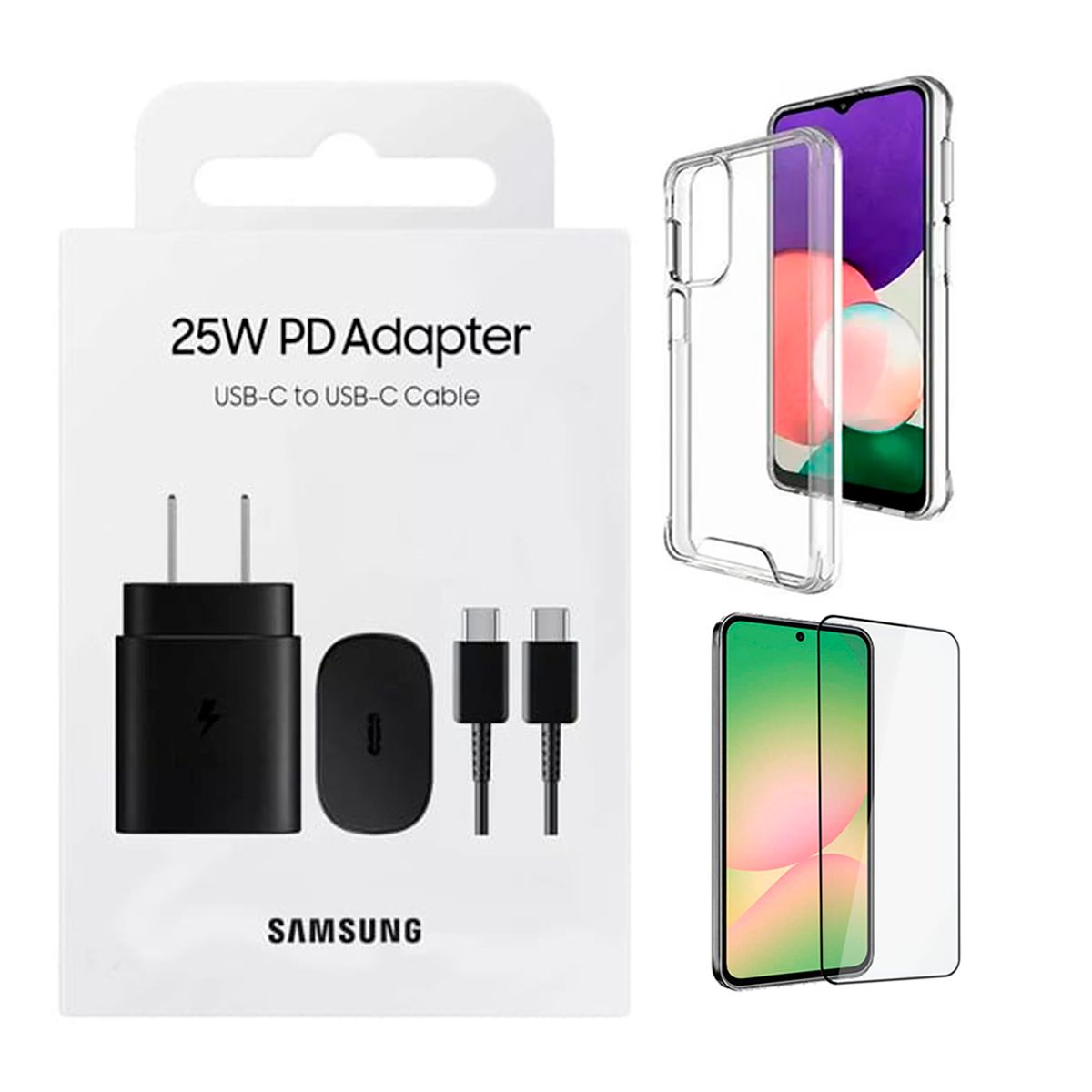 SAMSUNG - Kit Para Samsung A56 (Cargador 25w Negro + Case Y Funda)