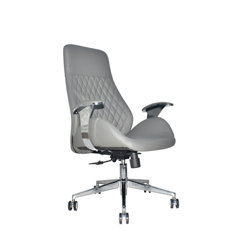 OFIDEAS - Silla De Oficina Presidente Cuero Gris Mark Premium Ofideas