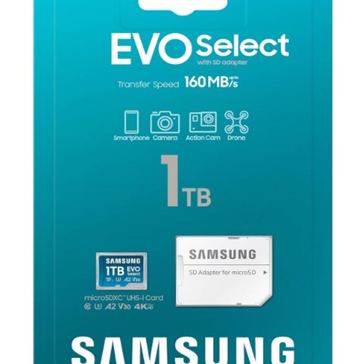 SAMSUNG - Samsung Tarjeta de memoria microSD de 1 TB + adaptador