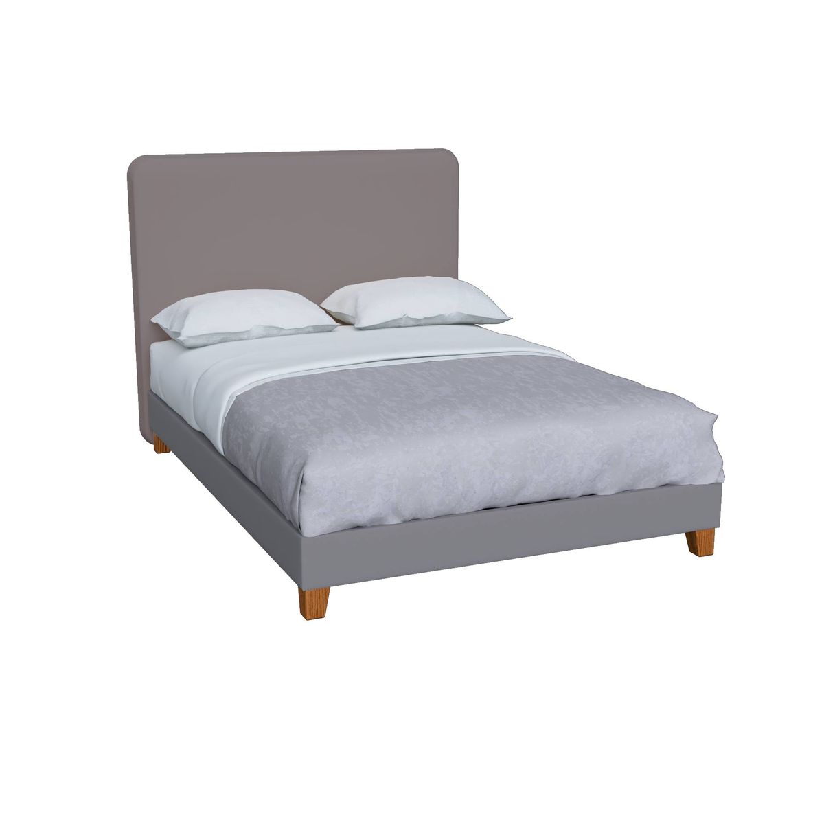 GENERICO - Cabecera Básico Tapizada 2Plz - Color Gris Claro